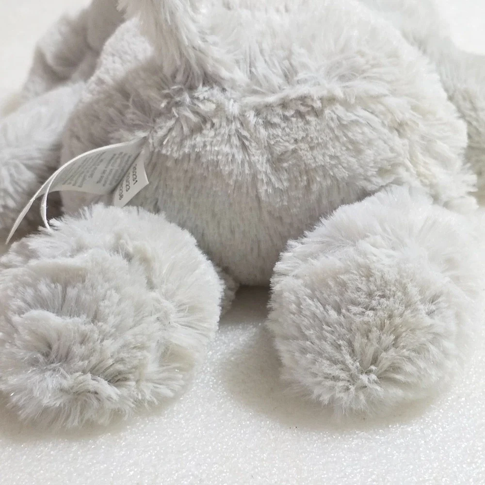 Carter's Gray Elephant White Corduroy Ears Sewn Eyes Plush Baby Toy Lovey 10